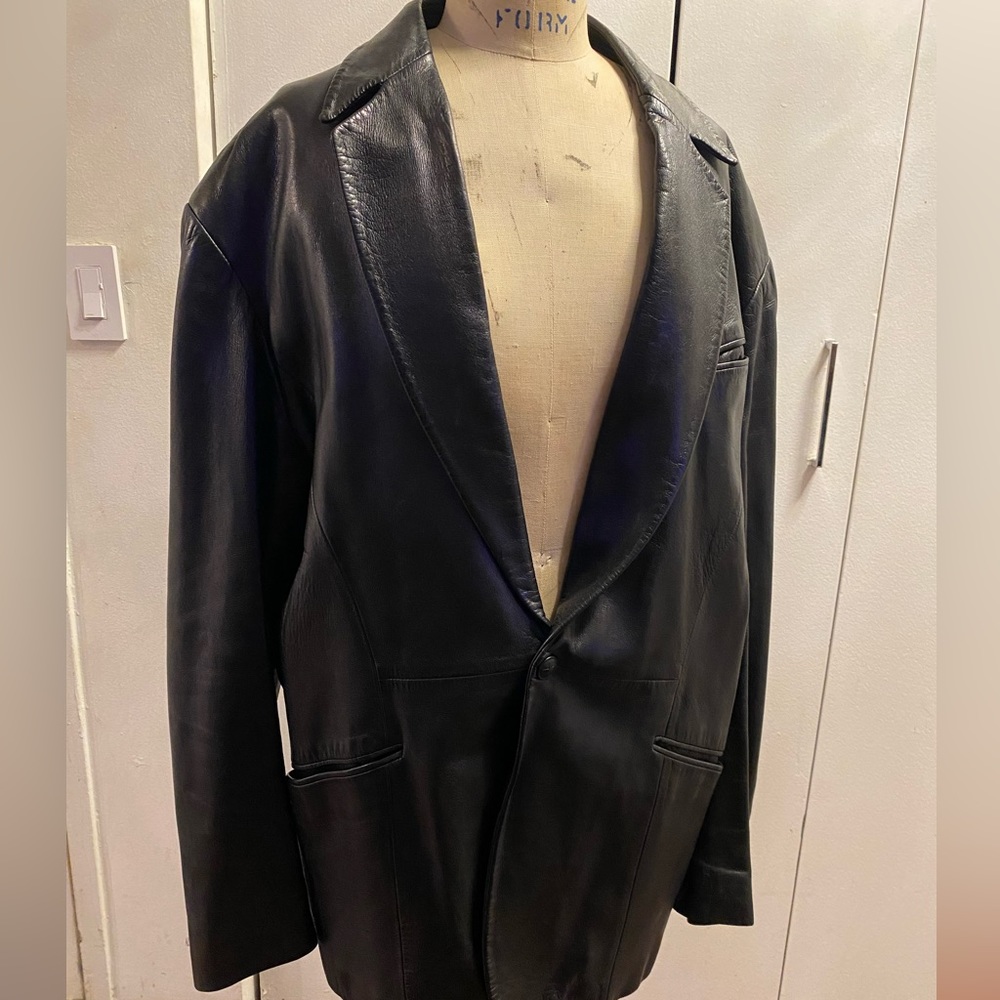 THIERRY MUGLER LEATHER BLAZER SIZE 54